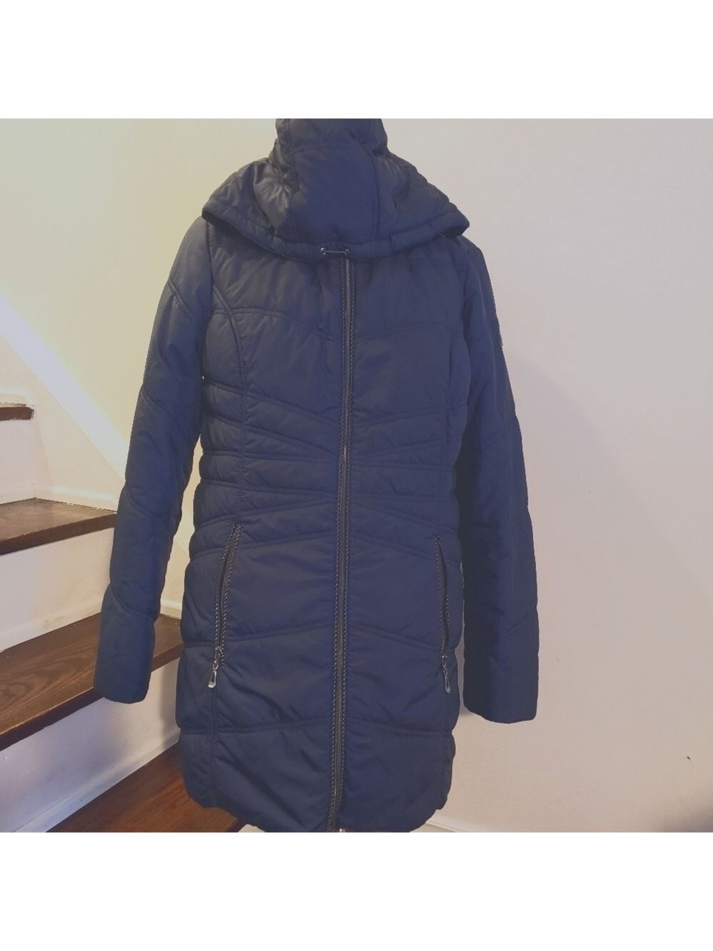Novelti long hooded coat - Picture 3 of 10
